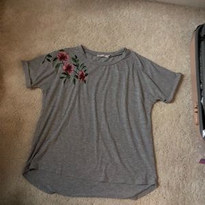 Gray Floral Tee